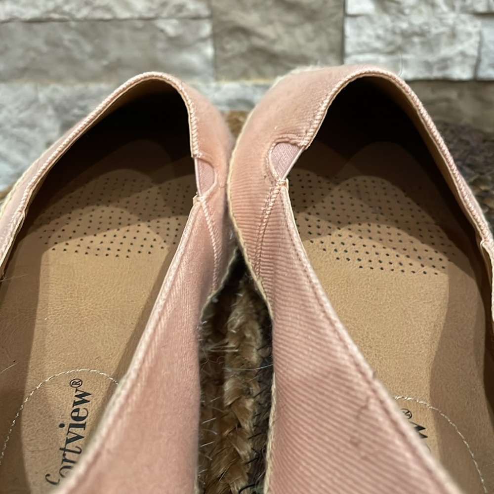 COMFORTVIEW Peach Espadrille Flats Sz 7W - Picture 9 of 9